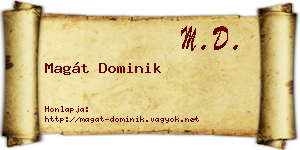 Magát Dominik névjegykártya